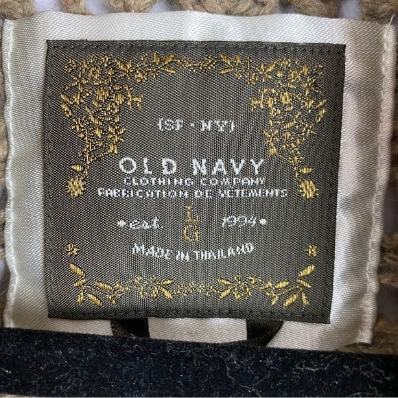 Old Navy Knit Collared Angora Lambs Wool Blend Sweater Cardigan Medium Tan - Picture 4 of 12